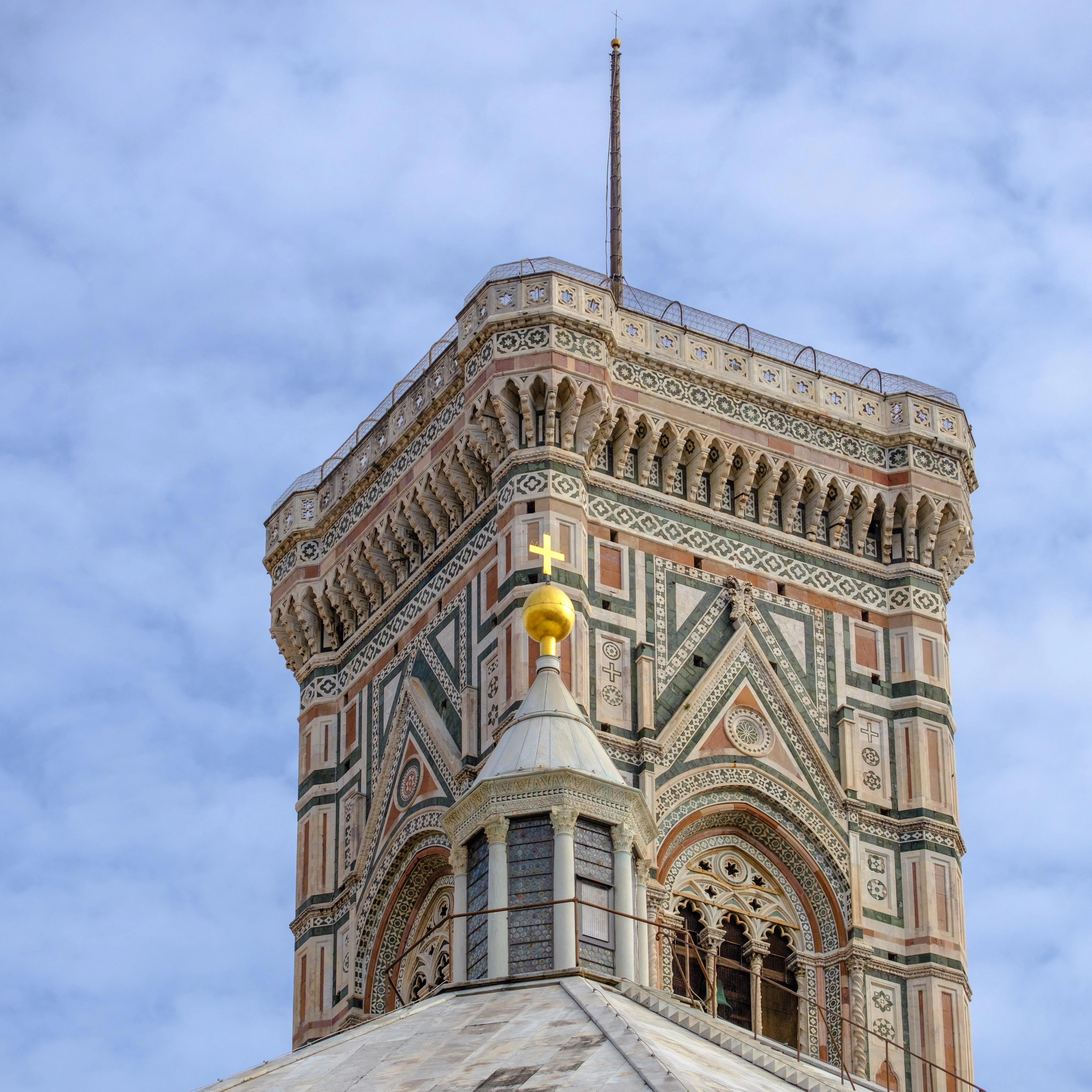 70mm · f/4 · 1/2200s · ISO 200
FUJIFILM X-T5 · XF70-300mmF4-5.6 R LM OIS WR · Oct 14, 2024
Ornate marble details of Giotto's Campanile bell tower in Florence.
Florence, Italy
© Brandon Cook