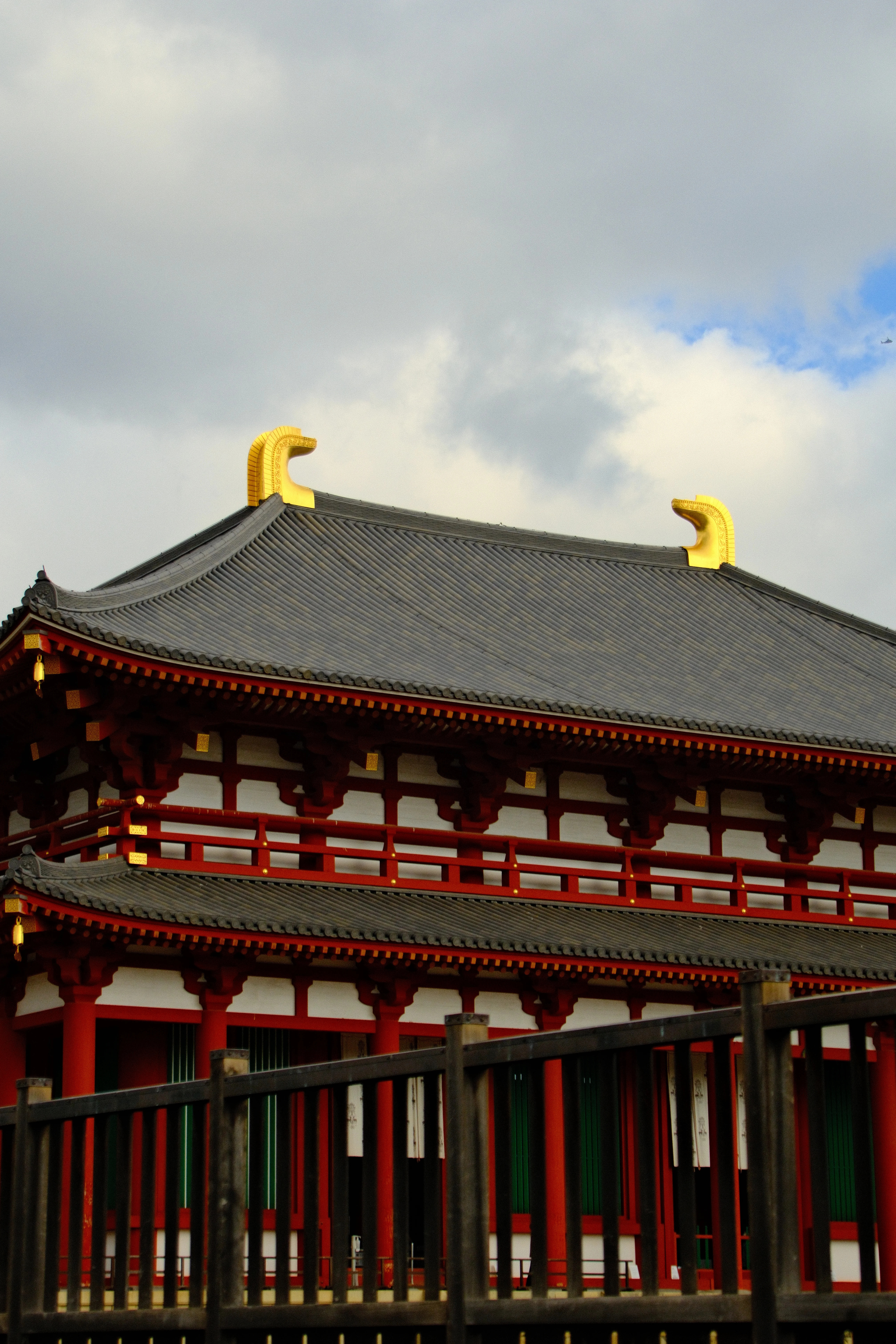 56mm · f/5.6 · 1/1100s · ISO 500
FUJIFILM X-T5 · 16-300mm F3.5-6.7 DC OS | Contemporary 025 · Jan 8, 2026
Ornate red Japanese temple building featuring golden roof ornaments.
Nara, Japan
© Brandon Cook